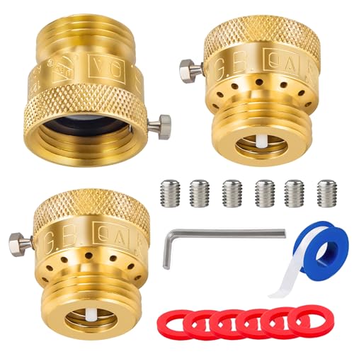 Breezliy American Valve 3/4" Inch 3 Pack Solid Brass Hose Connection Vacuum Breaker Backflow Preventer Connector with Allen Wrench+Headless Hex Set screws by Breezliy - Used condition - US$14.80