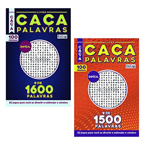 Kit 2 Livros Caça-Palavras Ed.1: Nível Difícil