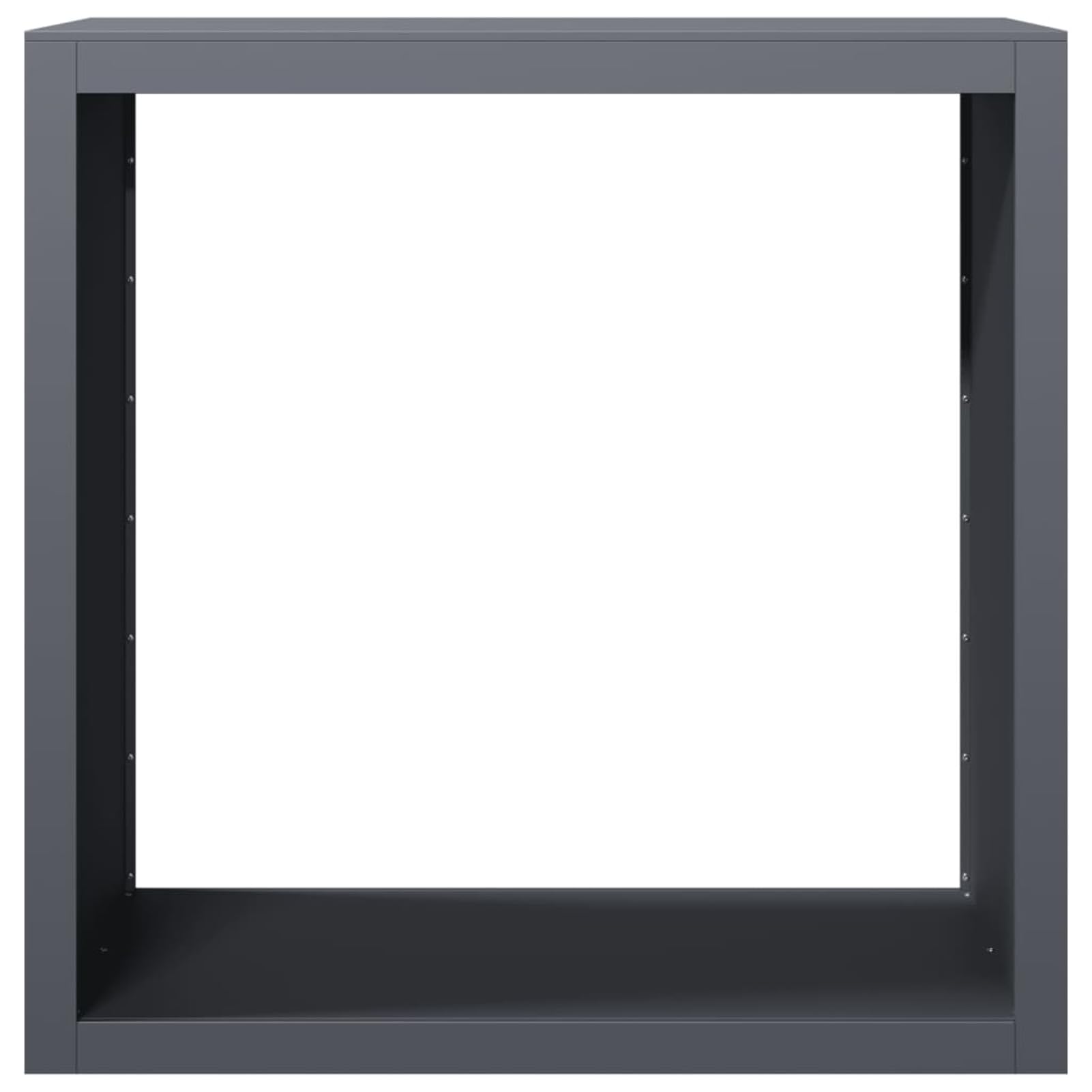 Homgoday Estante para Leña de Acero, Resistente y de Gran Almacenamiento, Color Gris Antracita, 100x40x100 cm