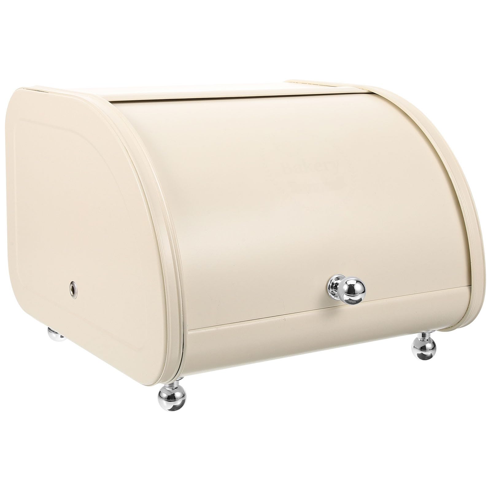 Contenitore Robusto e Multifunzionale Beige per Pane in Acciaio al Carbonio Coperchio Scorrevole e Conservazione Alimenti per Bancone Cucina