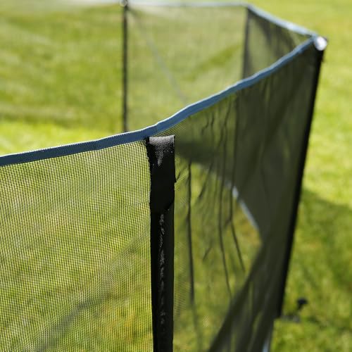 your GEAR Mobiler Hundezaun 4m für Camping & Garten – Robustes Textilene-Mesh 90 cm hoch – Endlos erweiterbar & wetterfest – Komplettset inkl. Stangen & Tasche