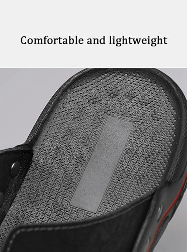 Large-sized men's cowhide slippers with soft soles and exposed toes, breathable, casual and fashionable sandals3