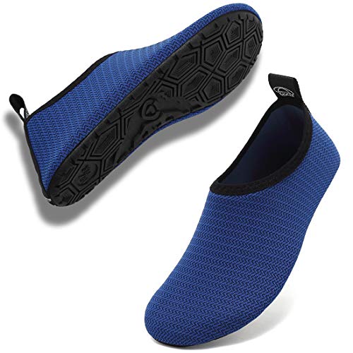 VIFUUR Chaussures d'eau Enfants Filles garçons bébés à séchage Rapide Anti-dérapant Pieds Nus Aqua Chaussette pour Plage Piscine Surf Sport Bleu 30/31 EU