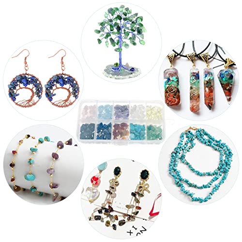 Bakiauli 300pcs Crystal Beads for Jewellery Making - 10 Colors, Irregular Natural Gemstone Chips for Jewelry Making - Image 3