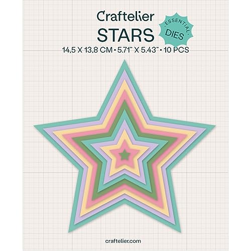 Craftelier - Set of essential dies for scrapbooking and other crafts, turquoise, 0.9 x 0.7 cm to 14.5 x 13.8 cm - Image 2