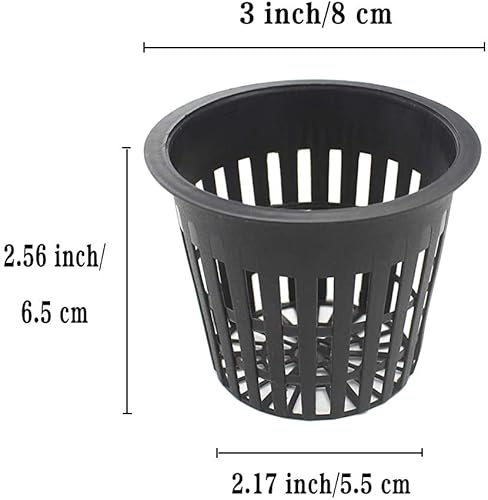 Miniatura 2 de Maceta de red, 3 pulgadas, negro, 50 unidades, resistente, malla ranurada, tazas hidropónicas, plástico de jardín, vivero de plantas, uso en