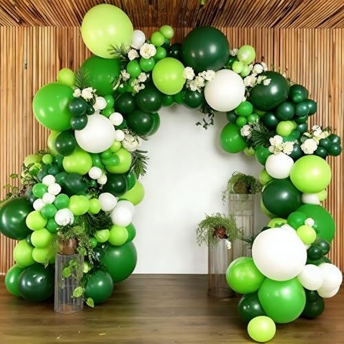 Image of Green Balloons Birthday Party Balloons - 100 Pack Balloon 12 inch for Christmas Green Themed Wedding Graduation Birthday Party Backdrop Decorations