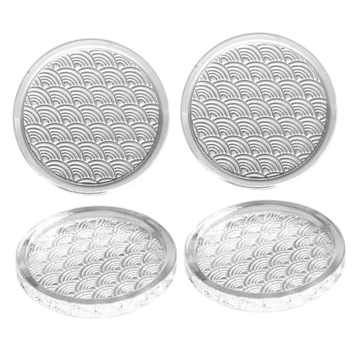 JOINPAYA Set 4 Sottobicchieri Rotondi in Vetro Termoisolante, Sottobicchiere Creativo per Bicchiere e Cuscino per Tazza, Accessori Casa, Bar e Ristorante, Design Leggero e Resistente