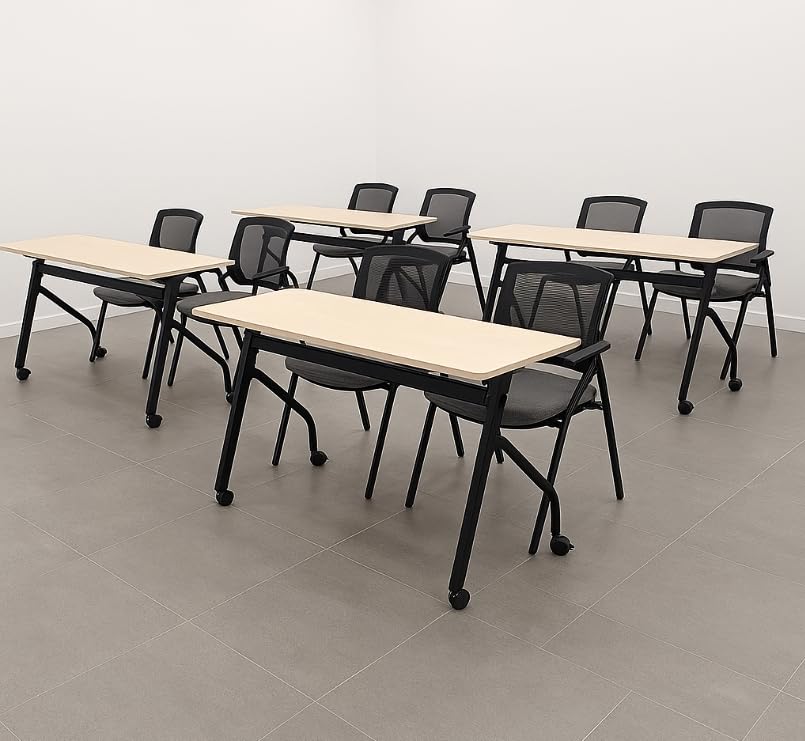 Amazon.co.jp: A AIRLLEN スタッキングテーブル 会議テーブル 移動可能