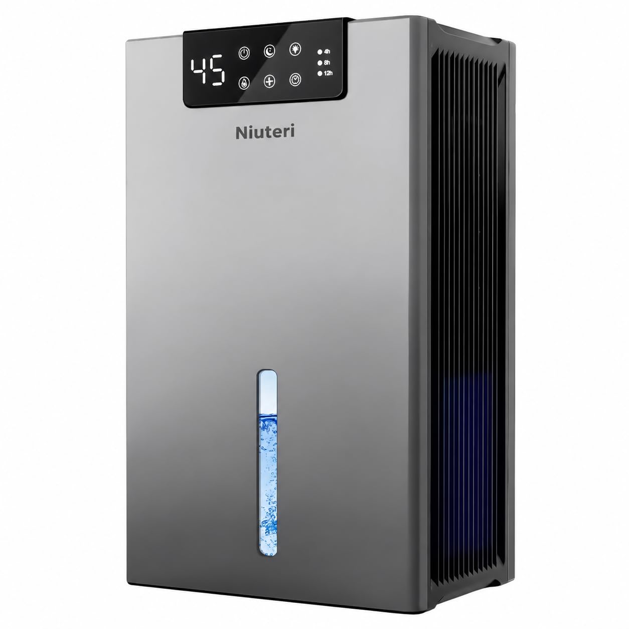 Niuteri 1000Sq.Ft 98 OZ Dehumidifier for Basement with Drain Hose — Grey