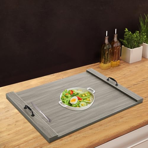 Cubierta para estufa Mahugde Noodle Board, tabla rectangular de madera y tablero de melamina 76.2x55.88 cm con mango miniatura 5