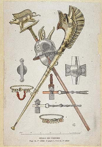Poster guerriers gaulois Eugene Grasset SERENDIPITP toile 50x70cm sans cadre