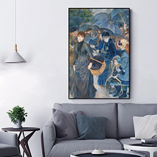 The Umbrellas 1886 By Pierre Auguste Renoir Print Impressionist Painting Poster France Famous Oil Painting Reproduction For Living Room Bedroom Wall Decor Unframed (The Umbrellas,30X45Cm/12X18In) #TOP3