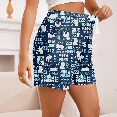 Image of American Trends 3 Pack Pajama Shorts Women Casual Elastic Waist Comfy Printed Sleep Lounge Shorts for Women PJ Bottoms