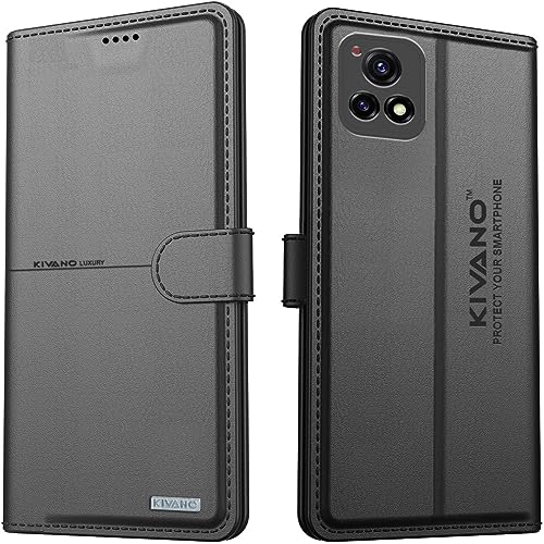 Image of KIVANO Compatible with Vivo Y72 5G Flip Cover | Leather Finish | Inside Pockets & Inbuilt Stand | Shockproof Wallet Style Magnetic Closure Back Cover Case