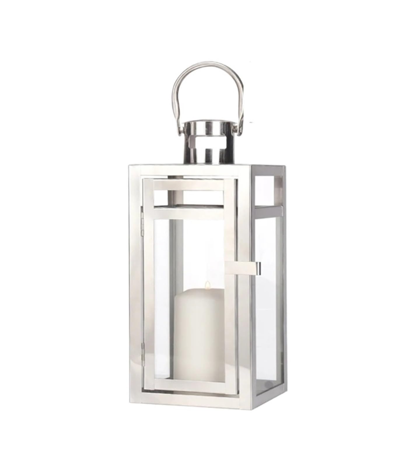 Stainless Steel Candle Holder Lanterns Rose Gold Hanging Lantern Candlestick Light For Indoor Outdoor Weddings Party Home Decor for Weddings, Birthdays(Sliver)