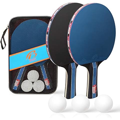 Tischtennisschläger Set, Tischtennis Set inklusive 3 Bällen und 2 Schläger, Ausziehbare Tischtennisnetz und Tasche, Tragbar Tischtennissets Spiel für Anfänger Cover
