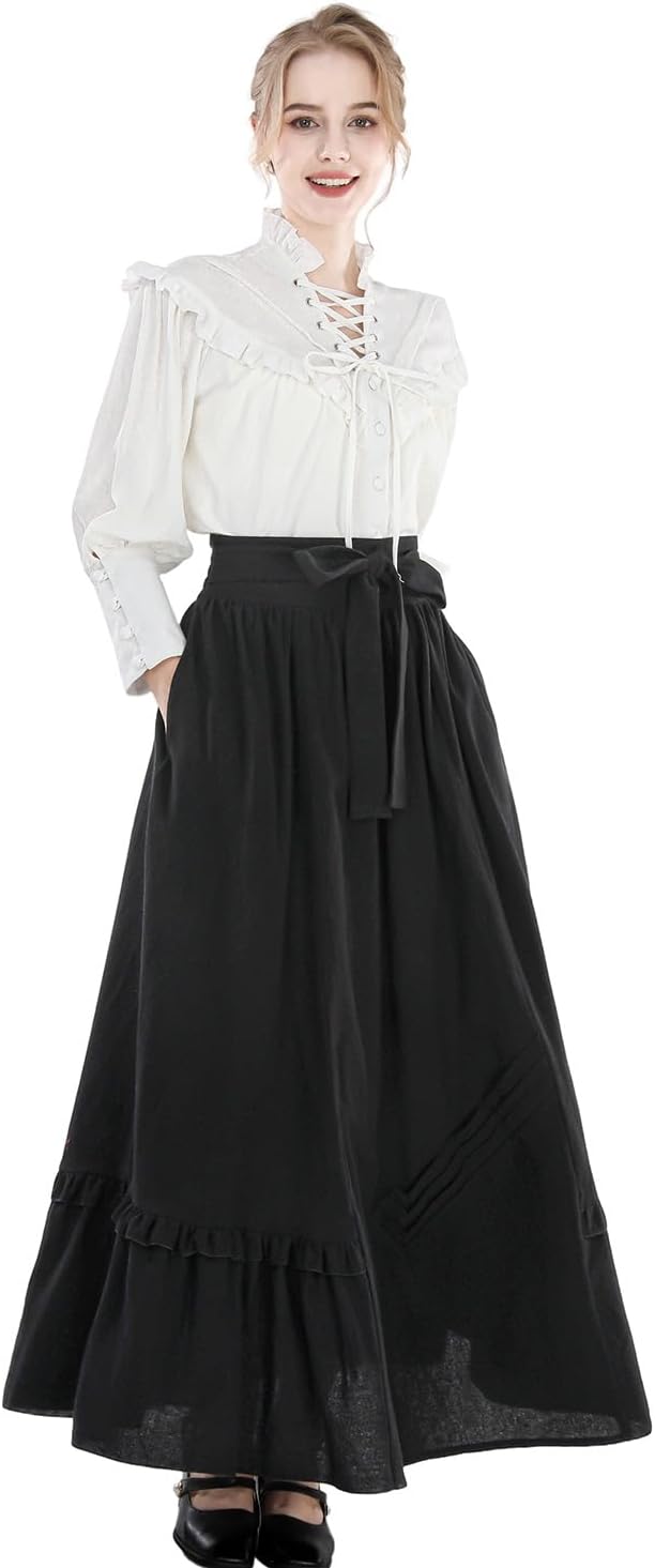 LTAKK Victorian Dress for Women Edwardian Renaissance Costume Medieval Vintage 1800s Dresses 2 Piece - Image 6
