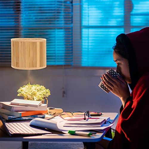 Image of Zerodeko Elegant Vintage Style Bamboo Lampshade Rattan Lamp Shade Cover for Desk Lamp