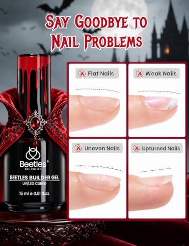 Image of Beetles Crimson Whisper Red Builder Nail Gel & Nail Brush TPO & HEMA-Free