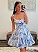 Fulbymu Scoop Neck Floral Pink Homecoming Dresses Short Spaghetti Straps Chiffon Graduation Party Gown 4