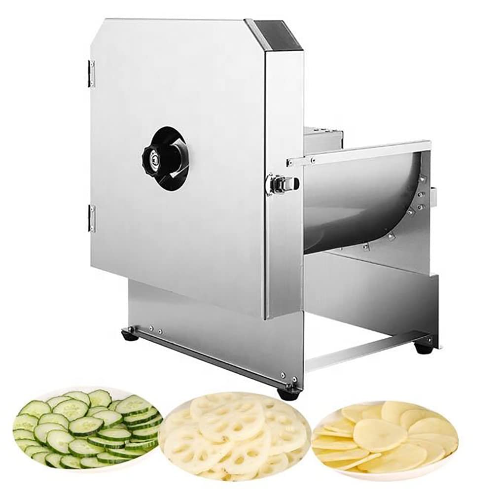 Tritaverdure Commerciale da 200 W, Tritaverdure Elettrico con Lame da 1-10 mm e 4 Piedini in Gomma Antiscivolo, Protezione di Sicurezza per Taglio Rapido, per Ristoranti, Casa, Cucina