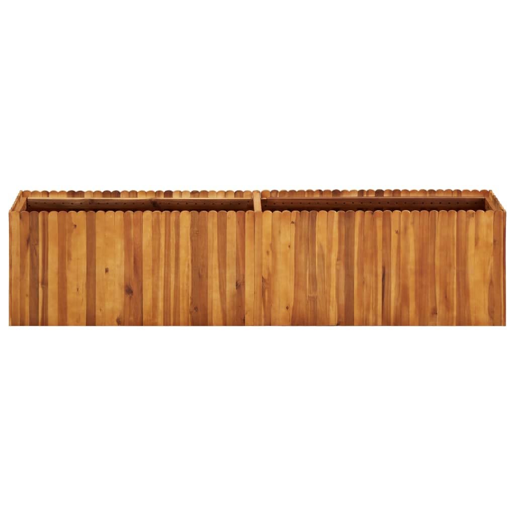 vidaXL Solid Acacia Wood Garden Raised Bed - Large, Outdoor, Rustic, Weather Resistant, Slatted Design Planter with Easy Assembly