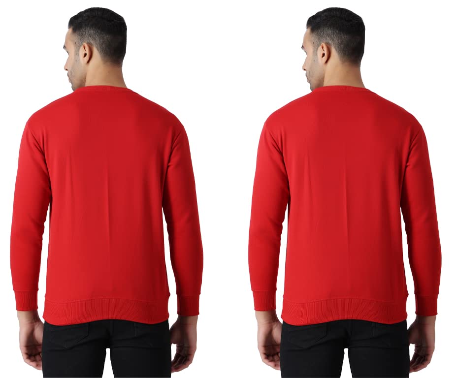 Image of MALENO Men Stylish Full Sleeves Red & Yellow Sweat Shirt