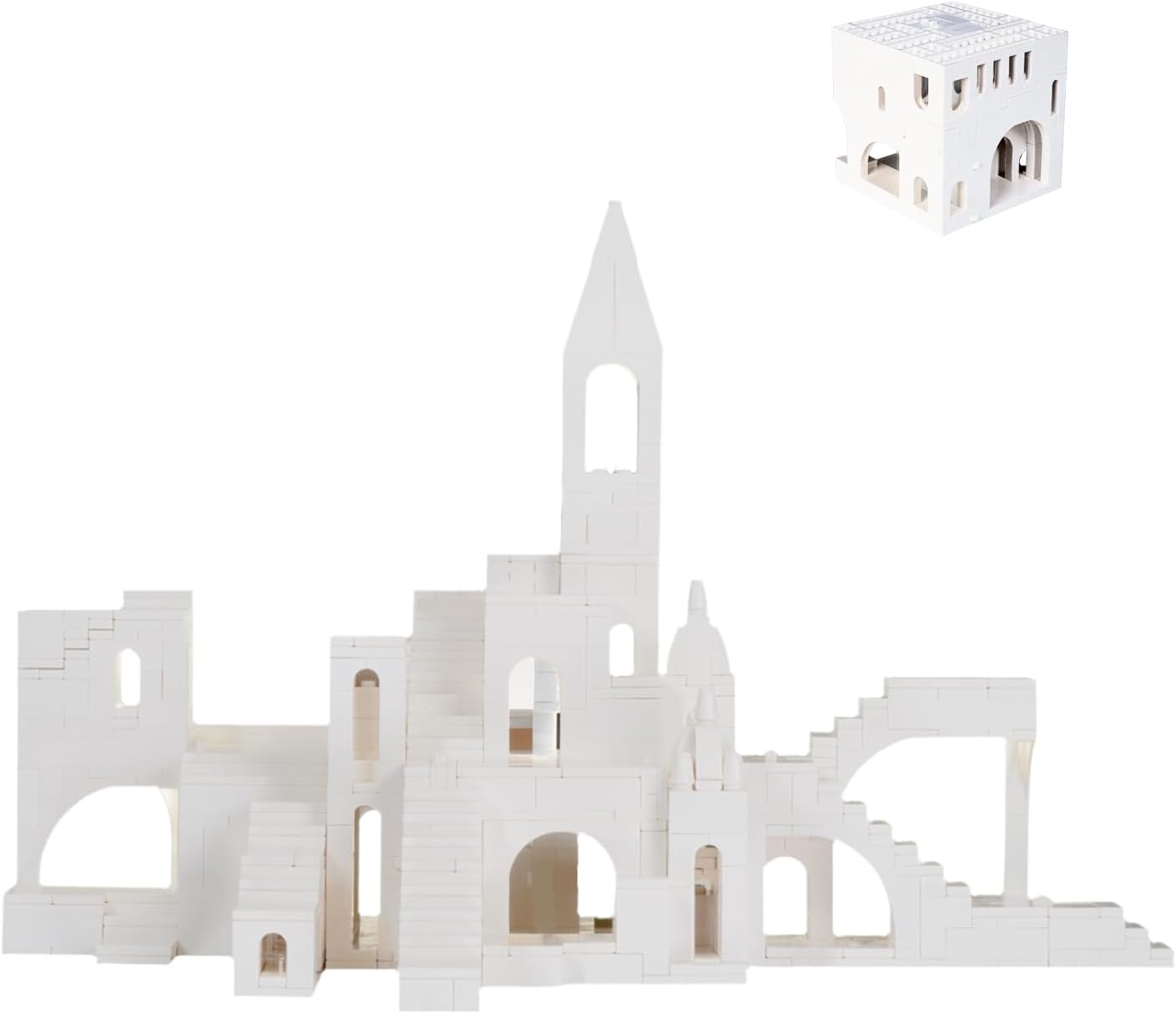 Magic Maze Building Block，White Imagination of X2 Castle Building Blocks（980PCS Gifts for Adults