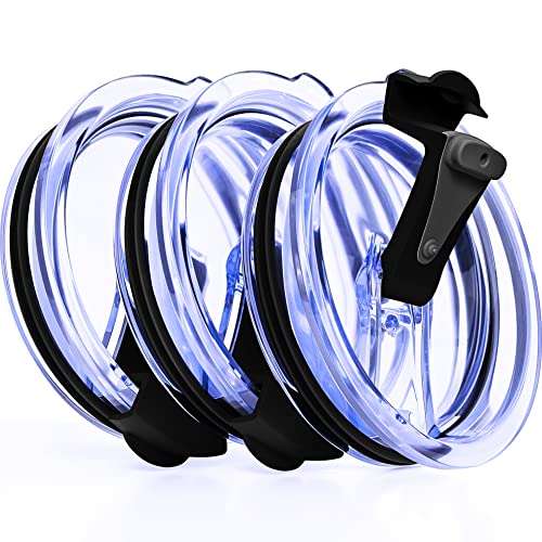 30 oz Pack of 3 Replacement Lids for Tumblers - 3.7 Inch Diameter - Spill Proof Lids, Fits Tumblers, Tumbler Lid Replacement, No Leak Design, Splash Resistant