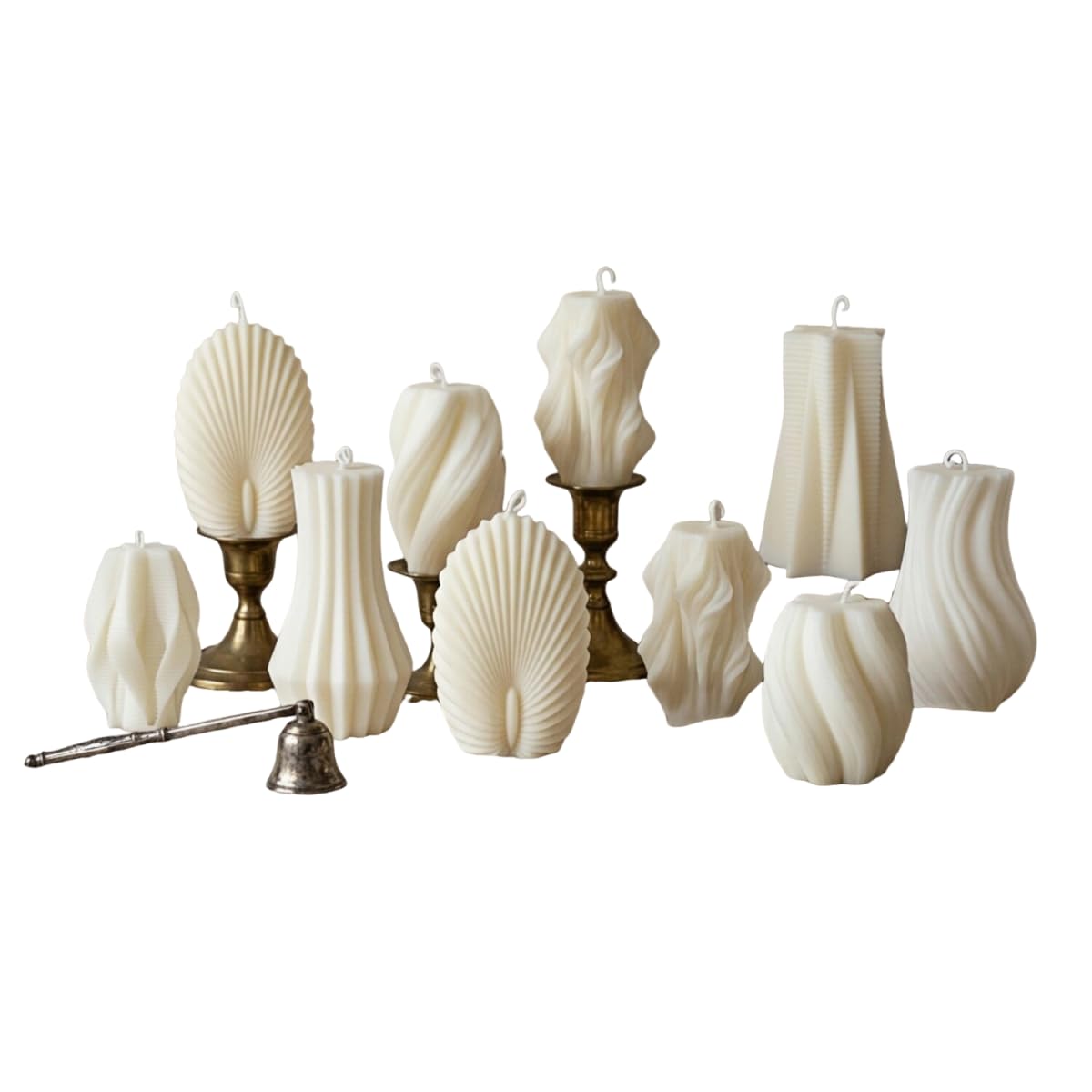 Light French-Style Scented Candles, Freesia Fragrance -7*12cm, White Irregularly Shaped Artistic Aromatherapy, Soy Wax, Home Decor Items, Indoor Sleep Aids, Creating Healing Atmosphere, Birthday Gifts