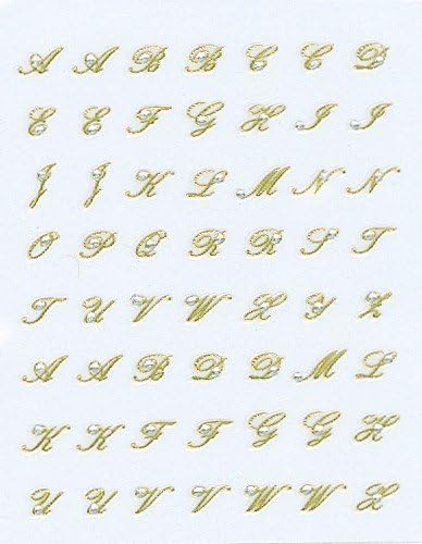 Nail Sticker/Nail Art - Gold Collection - Letters