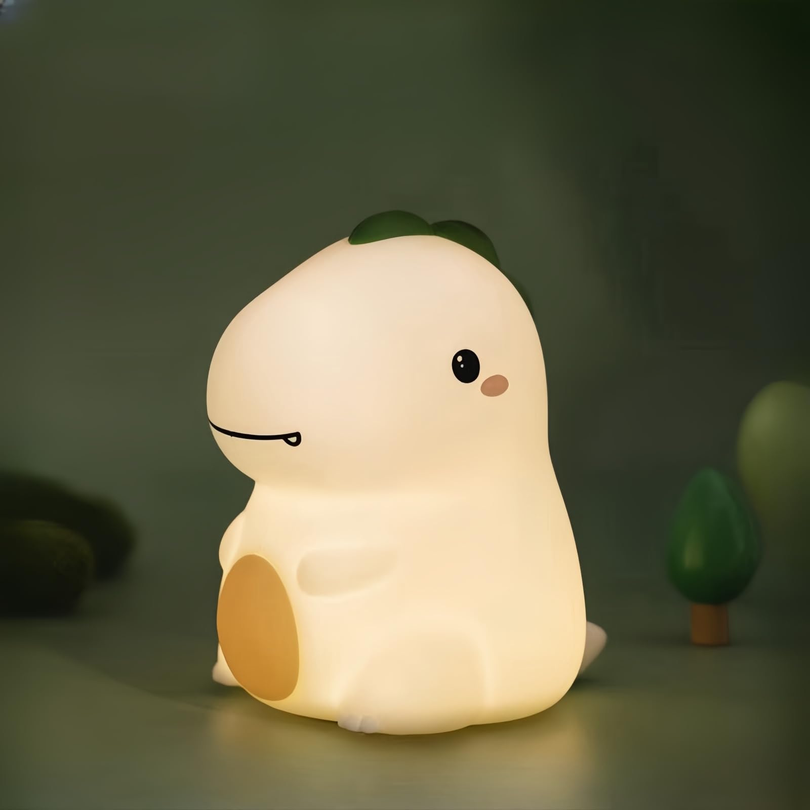 Danolt Dinosaur Night Light, Silicone, Green, Decoration, Tabletop