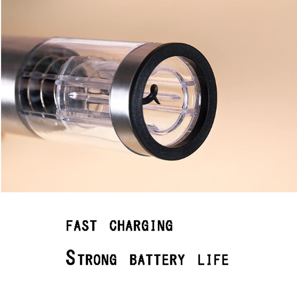 Sacacorchos Abridor de Vino automático eléctrico El Material de Acero Inoxidable es Seguro y Duradero Abrelatas Abrebotellas portátil Plata