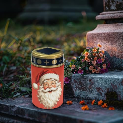 Image of Santa Claus Christmas Solar Light for Gravestone, 2 Pack