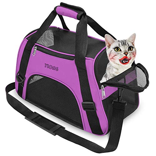 YLONG Cat Carrier Airline Approved Pet Carrier,Soft-Sided Pet Travel Carrier for Cats Dogs Puppy Comfort Portable Foldable Pet Bag,Airline Approved
