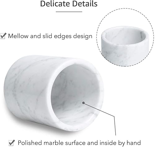 Miniatura 3 de Soporte para lápices de mármol natural para escritorio, cepillo de maquillaje para niñas, vaso de baño, organizador duradero de oficina y hogar