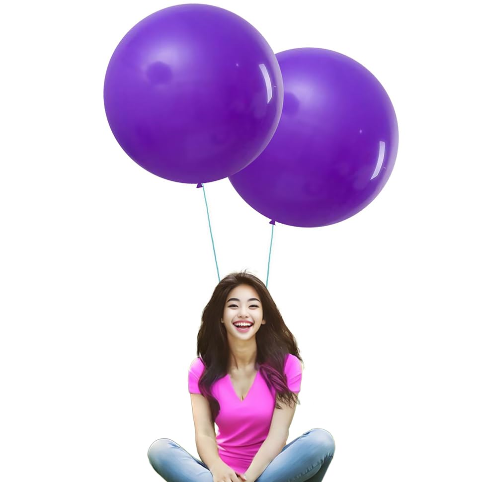 Ballon violet 61cm decoration anniversaire mariage lot grand ballon fête