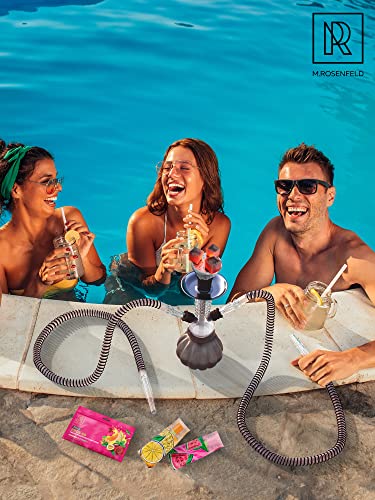 Black Hookah Set 2 Hose Hookah – Picolo 12” Black Mini Hookah 2 Hose Hookah Set With Silicone Hookah Bowl 2X Hookah Black Hose 50X Hookah Foil With Holes 10X Hookah Tips Disposable & Tongs #TOP5