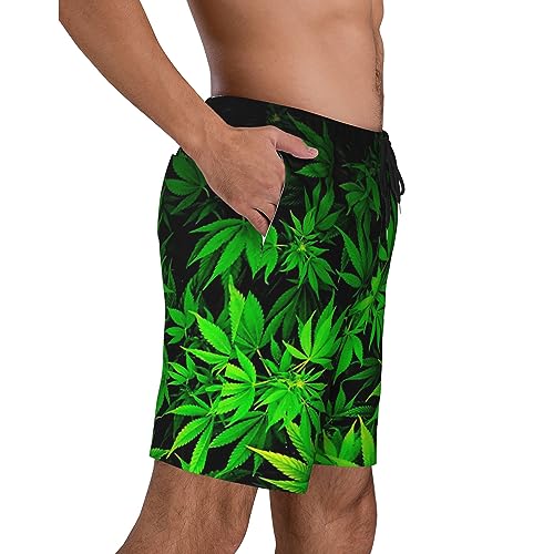 Weed Marijuana Leaf Mens Swim Trunks Quick Dry Swim Shorts Swimwear Bathing Suits with Pockets2