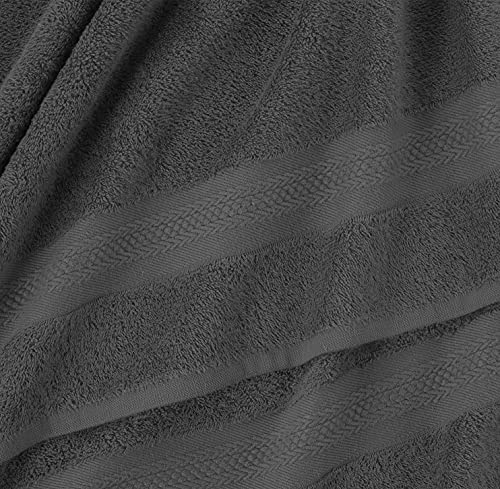Hammam Linen Grey Bath Towels Quick-Dry High Absorbent 100% Turkish Cotton Lightweight Towel For Bathroom, Guests, Pool, Gym, Camp, Travel, College Dorm, Shower #TOP4