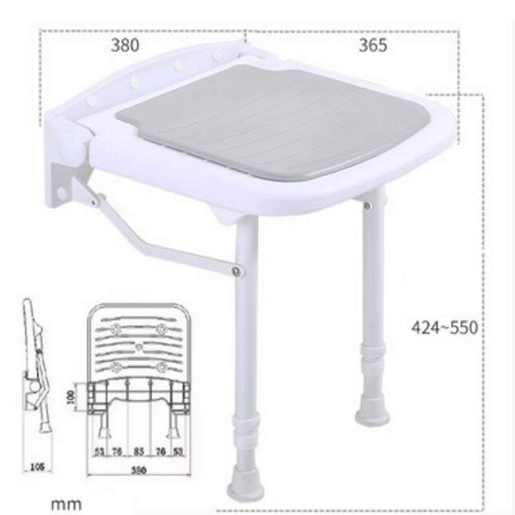CHEWYNP Taburetes Y Sillas De Ducha，Taburete De Ducha Plegable para Baño - para Ancianos Discapacitados - Silla De Ducha Plegable De Seguridad Antideslizante - Silla De Baño Alta De 424-55