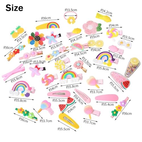 56 piezas de pinzas para el cabello con diseños de flores, frutas y animales, clips bonitos para niñas pequeñas, accesorios decorativos para el cabello miniatura 6