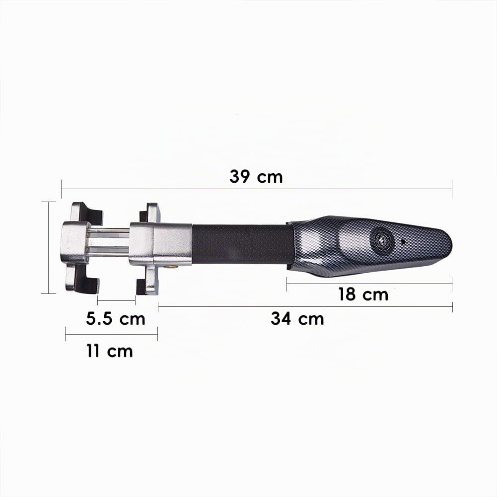 Blueshyhall Antivol Auto avec Alarme Jusqu'à 130 db, Barre Bloque Volant Voiture Anti-Rayures, Canne Antivol Voiture à 2 Clés, Car Steering Wheel Anti-Theft Lock Universel pour Auto, SUV, Camping Car