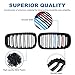 BILLDIO F15 Grill Double Slats Gloss Black Color Compatible with 2014-2018 X5 F15 X6 F16 ABS Color Gloss Black Kidney Grille