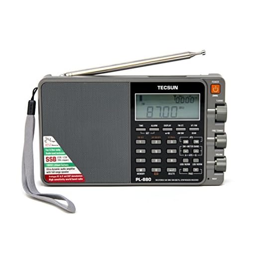 Tecsun PL880 Portable Digital PLL Dual Conversion AM/FM, Longwave & Shortwave Radio with SSB (Single Side Band) Reception, Color Silver