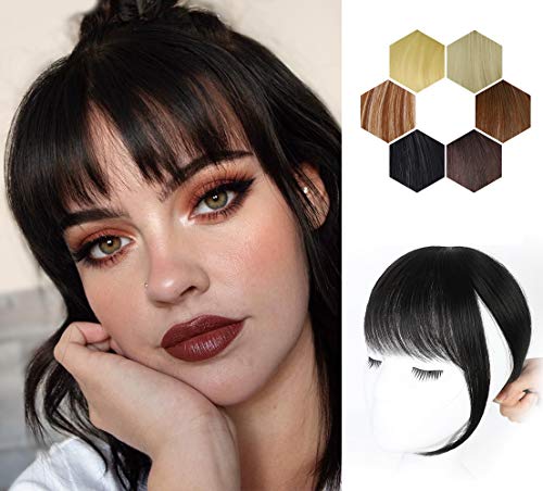 ORSUNCER Clip on Bangs Clip in Hair Extensions Synthetic 3D Air Bangs Fringe Hairpiece for Women Nice Natural Flat Neat Bangs for Party and Daily Wear (3D French Bangs, 2#)