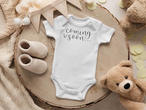 Pregnancy Announcement Coming Soon Infant Bodysuit for Grandparents Aunts Uncles White 0-3 Months4
