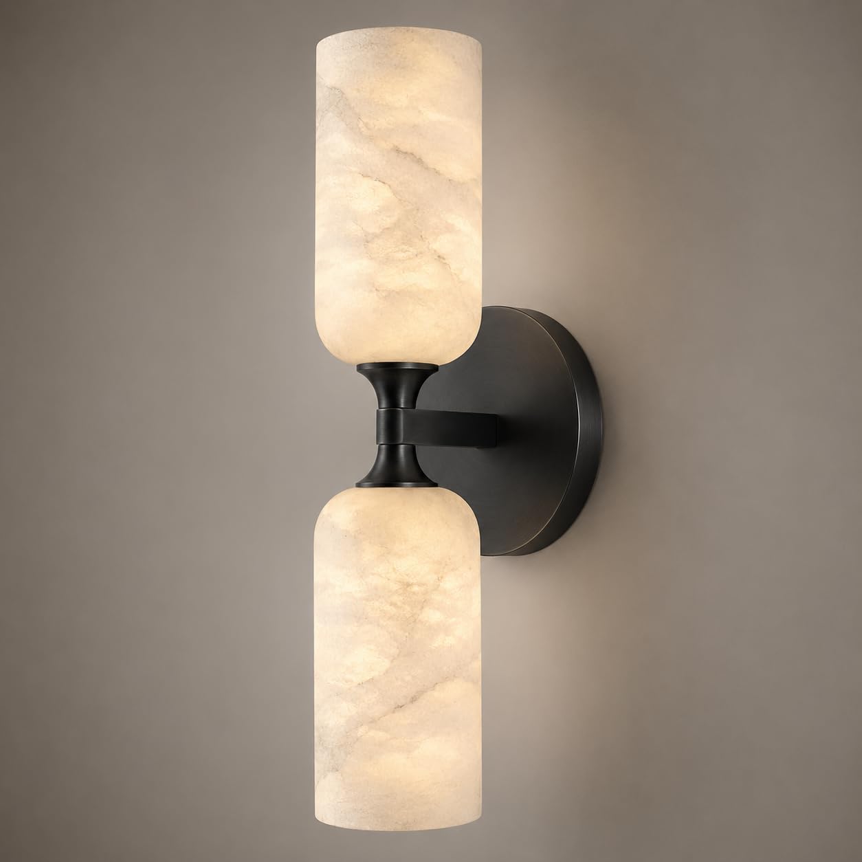 Alabaster Wall Sconce With Up And Down 2 Lights Sconce Lighting,Modern Bathroom Vanity Lighting,Spanish Natural Marble Stone Wall Light Hardwired 3000K G9 Wall Lamp For Bathroom Mirror,Bedroom,Hallway