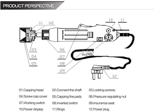 Miniatura 5 de CGOLDENWALL Máquina taponadora de botellas de mano Herramientas de tapado de atornillado eléctrico Máquina de sellado de tapado de botellas Diámetro